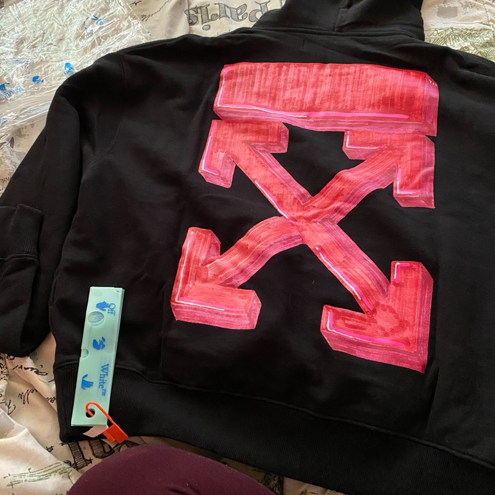 Off-White Black and Red Arrow Hoodie